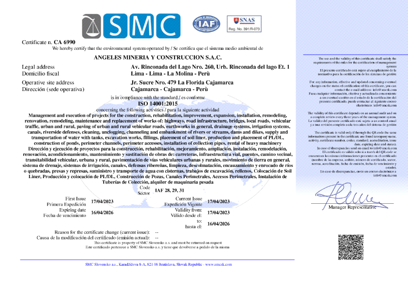 ISO - Angeles Minería y Construcción