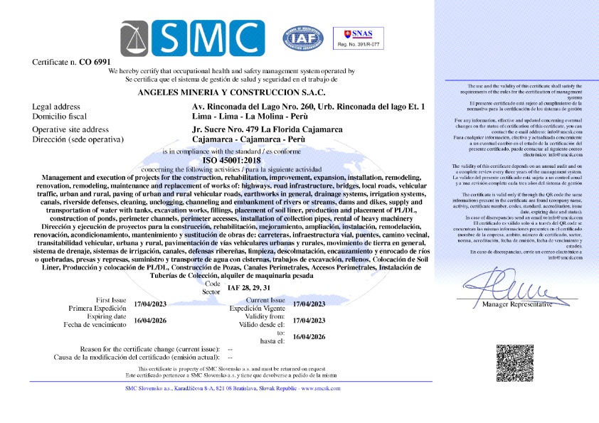 ISO - Angeles Minería y Construcción